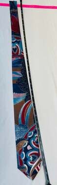 Vintage Carlos Tomasini Men’s Abstract Graphic Necktie 90s Maximalist Art Print